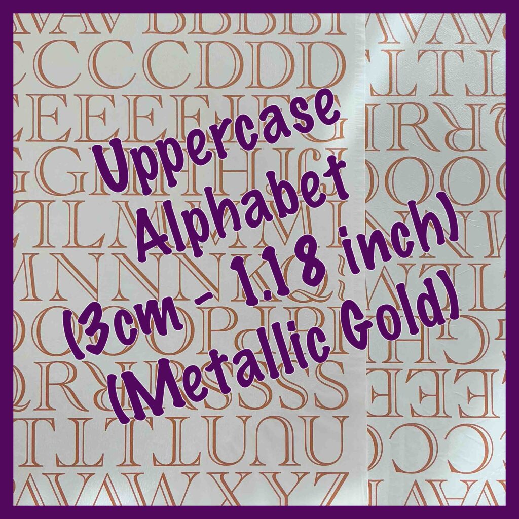 CP117 Uppercase Alphabet (3cm - 1.18 inch) Metallic Gold