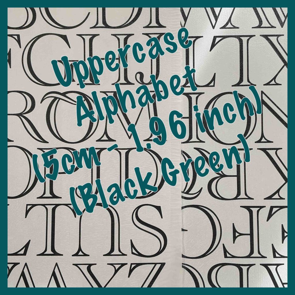 CP118 Uppercase Alphabet (5cm - 1.96 inch) Black Green
